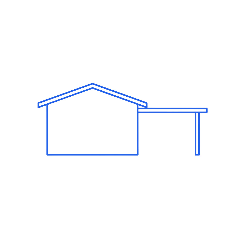 Freistehende Terrassenueberdachung mm Bungalow